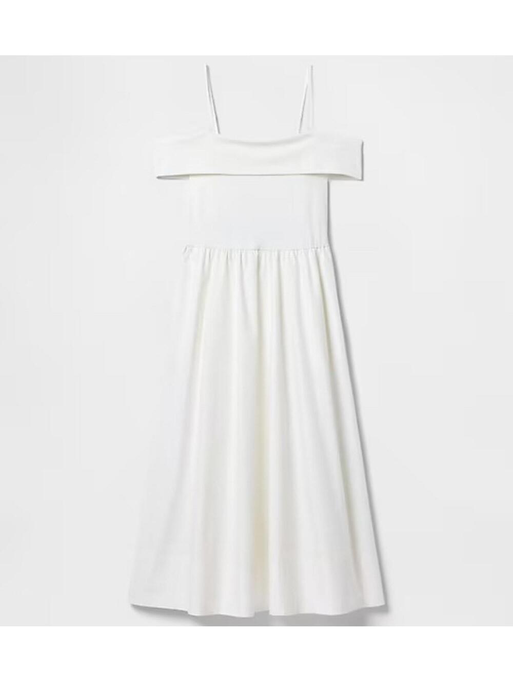 Gap Cotton Mixed Media Off-Shoulder Midi Dress New Off White NWT Small Petite - Picture 8 of 9